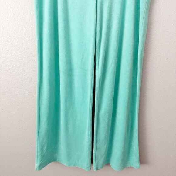 PLUSH & LUSH x VICTORIA'S SECRET | Turquoise Terry Y2K Pants Wide Leg | Large - Picture 3 of 8